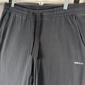 Willit Men's Sweatpants Black L Drawstring Elastic Waist Pockets Straight Leg